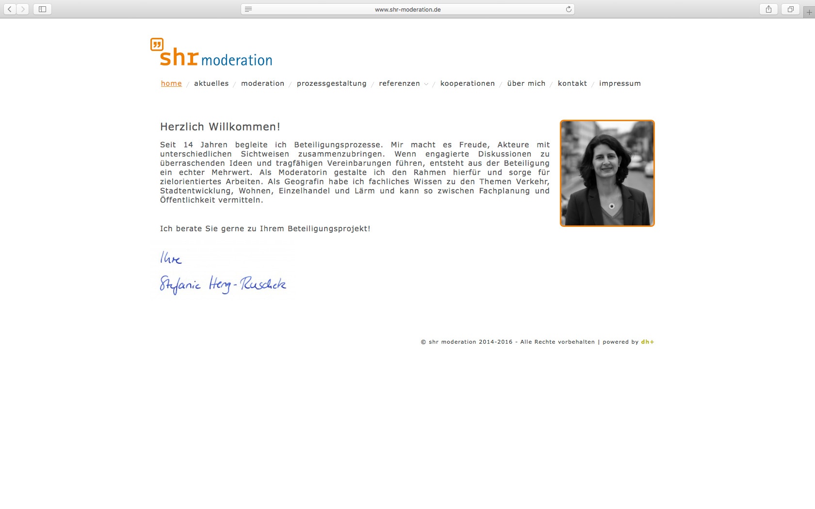 dh+ | Website shrModeration Frankfurt