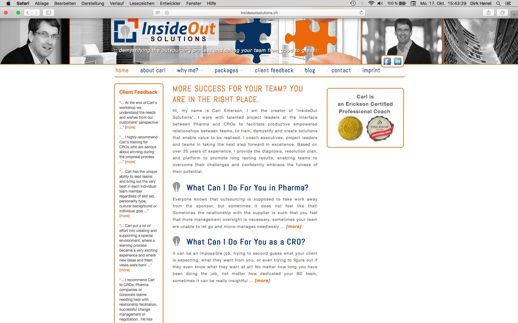 dh+ | Website InsideOut Solutions Basel, Schweiz