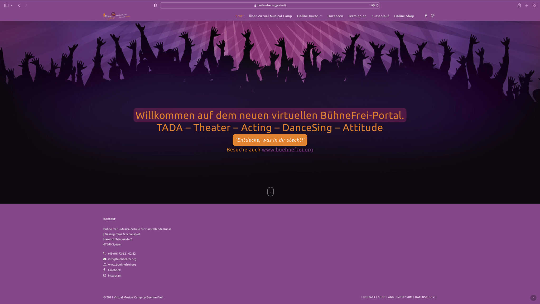 Webseite „virtual.buehnefrei.org“ für Bühnefrei