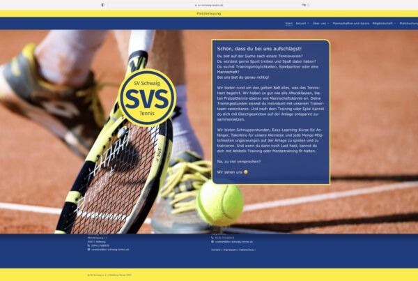 SV Schwaig Tennis- Webseite dh+ | dhplus Mannheim